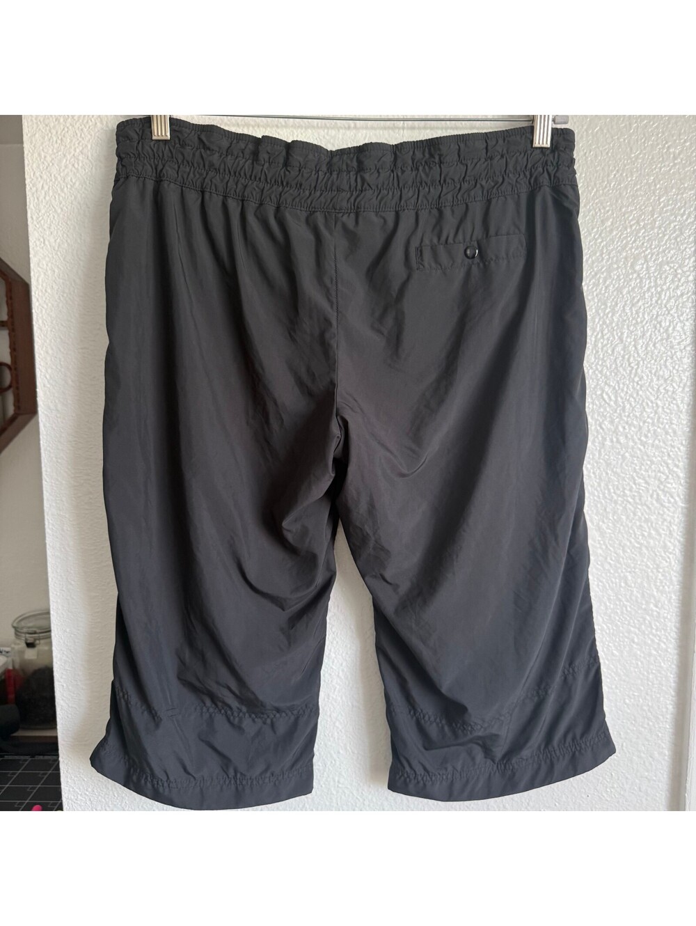 Vintage Y2K Nike Sportswear Black Track Pants Cropped Capri White Stripe L - Picture 3 of 8